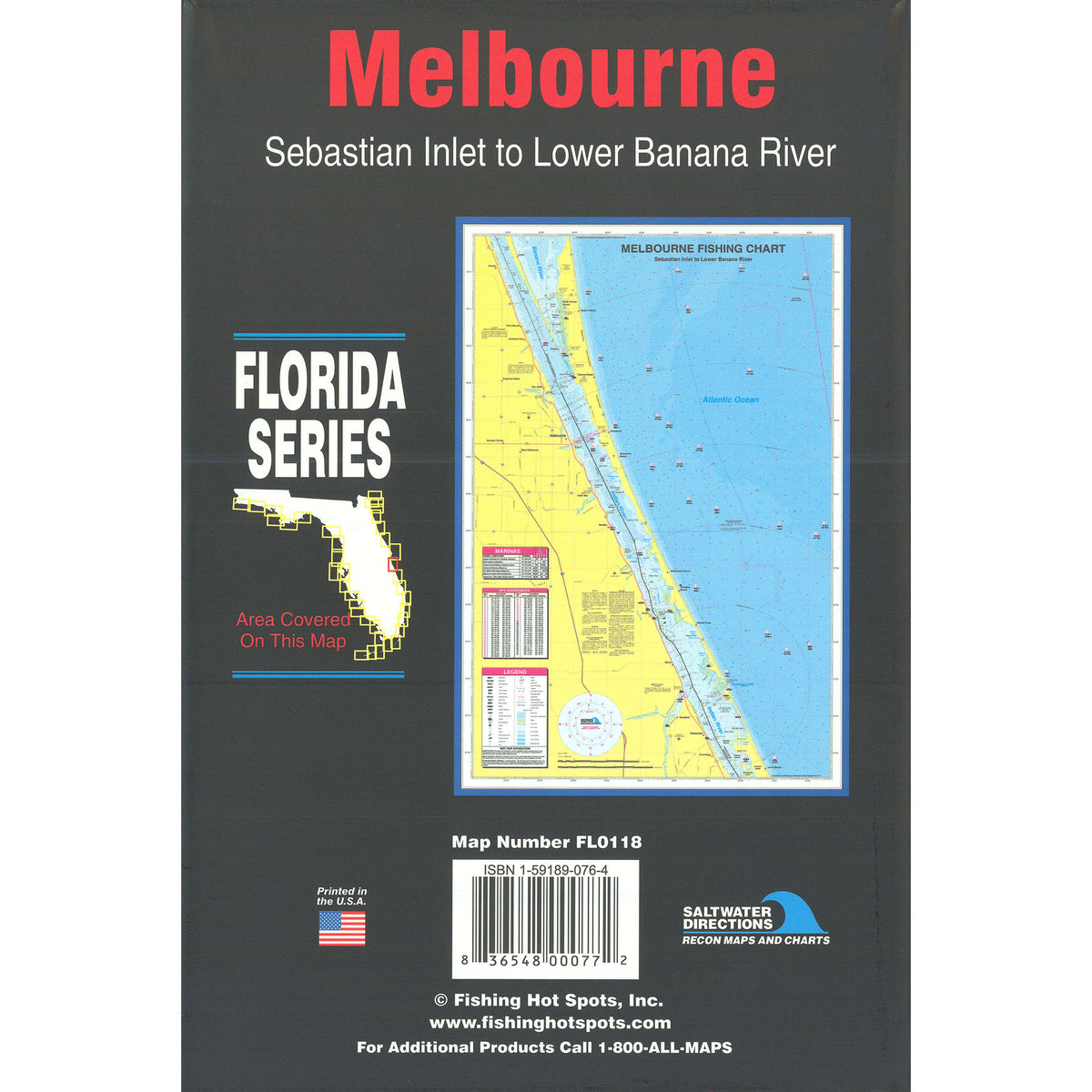 Melbourne  Sebastian Inlet to Lower Banana River Fishing Map