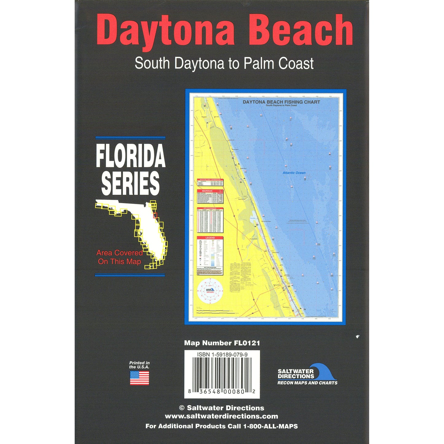 Daytona Beach  South Daytona to Palm Coast Fishing Map