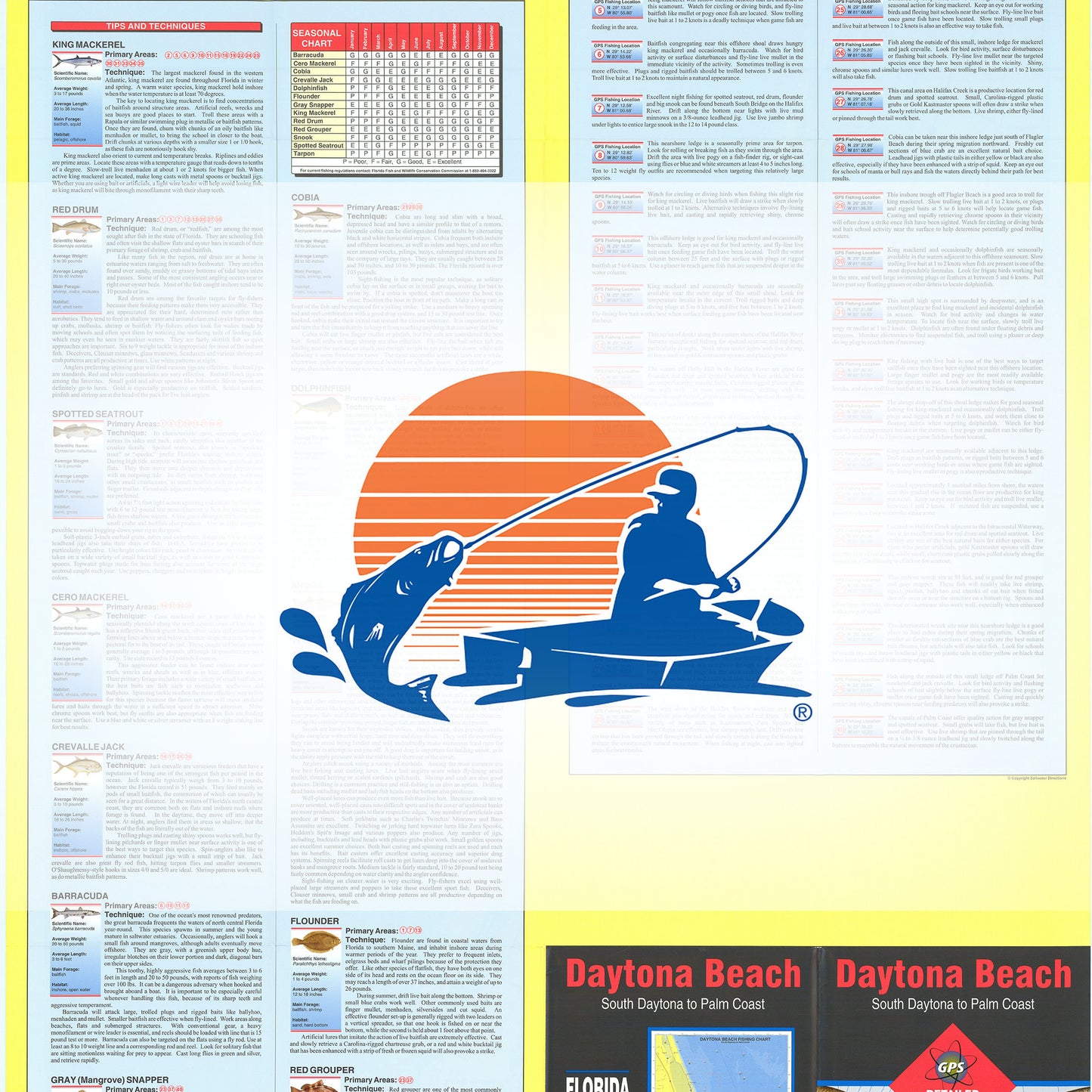 Daytona Beach  South Daytona to Palm Coast Fishing Map