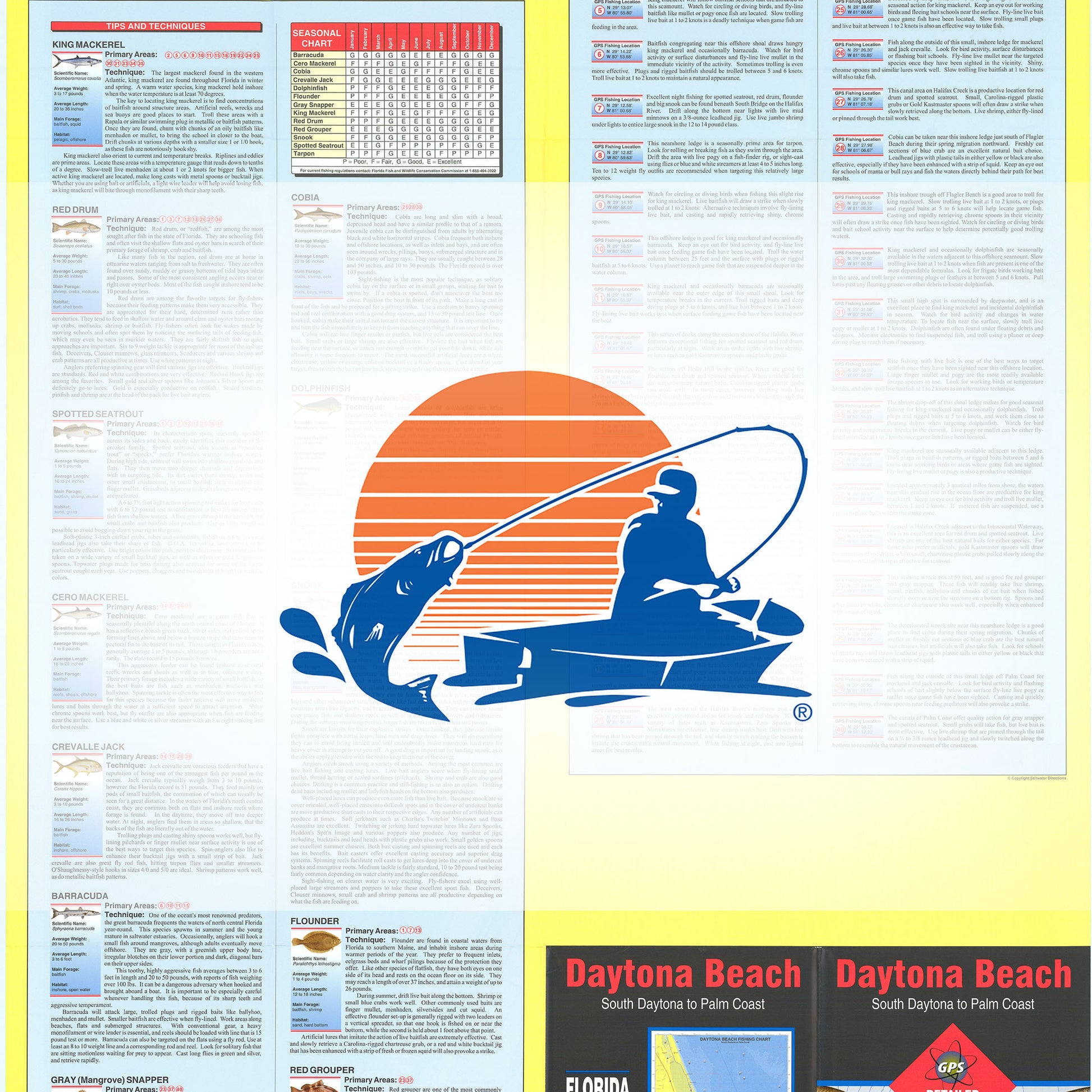 Daytona Beach  South Daytona to Palm Coast Fishing Map