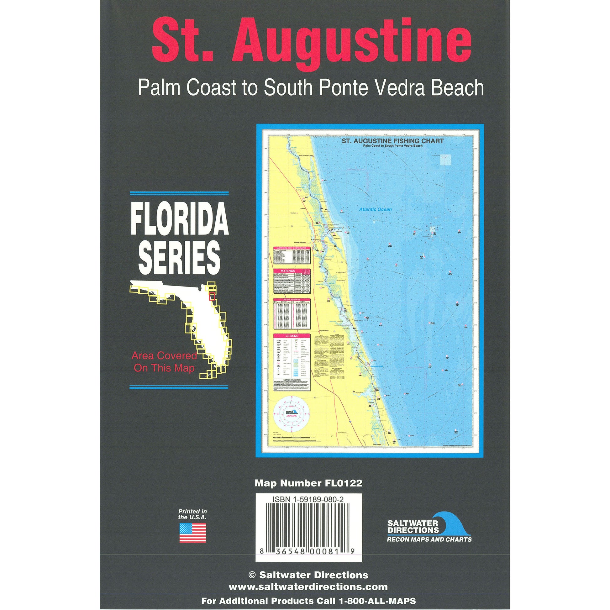 St. Augustine  Palm Coast to South Ponte Vedra Beach Fishing Map