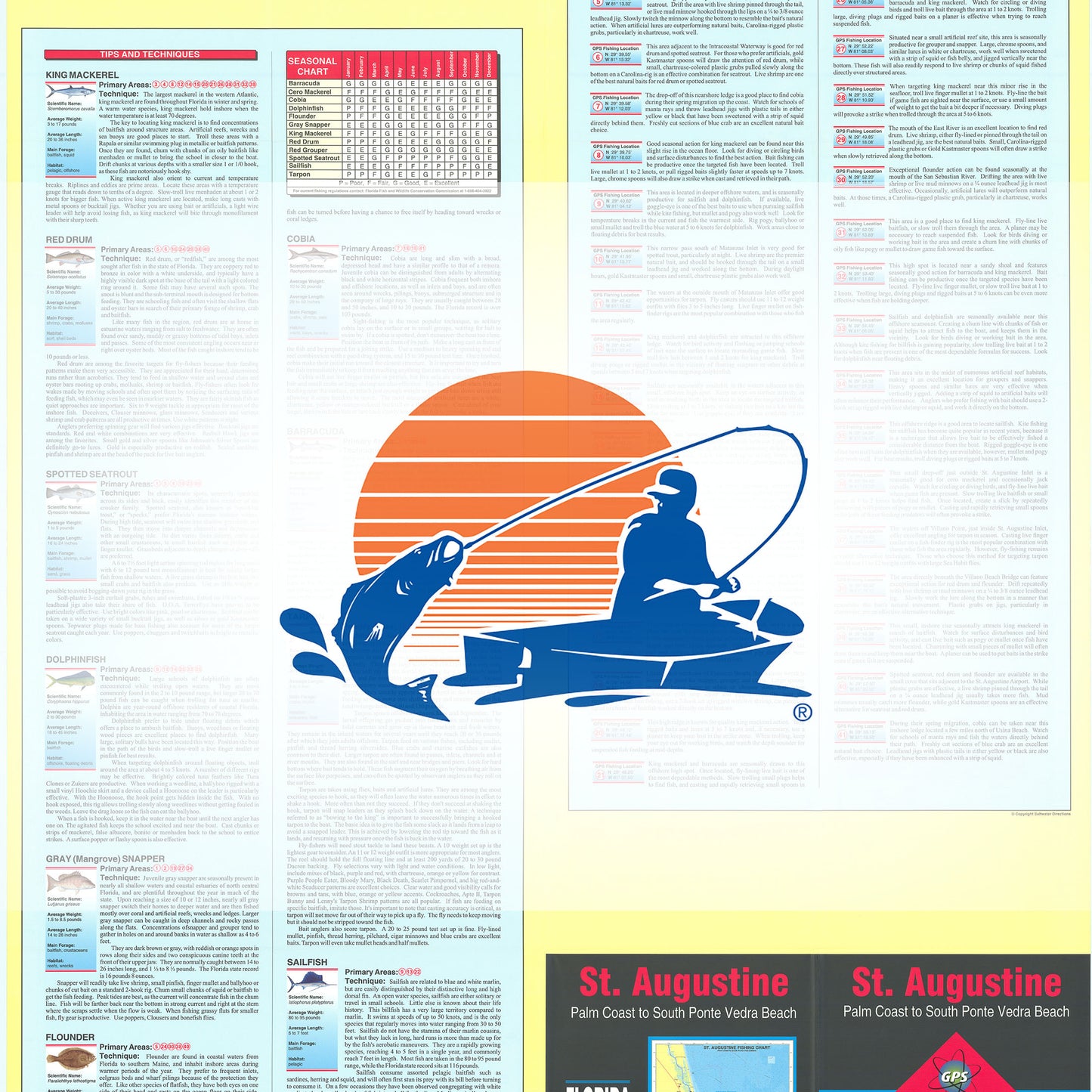 St. Augustine  Palm Coast to South Ponte Vedra Beach Fishing Map