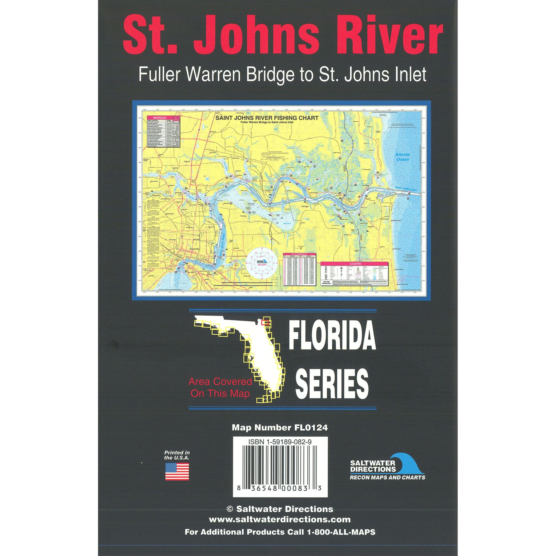 St. Johns River  Fuller Warren Bridge to St Johns Inlet Fishing Map