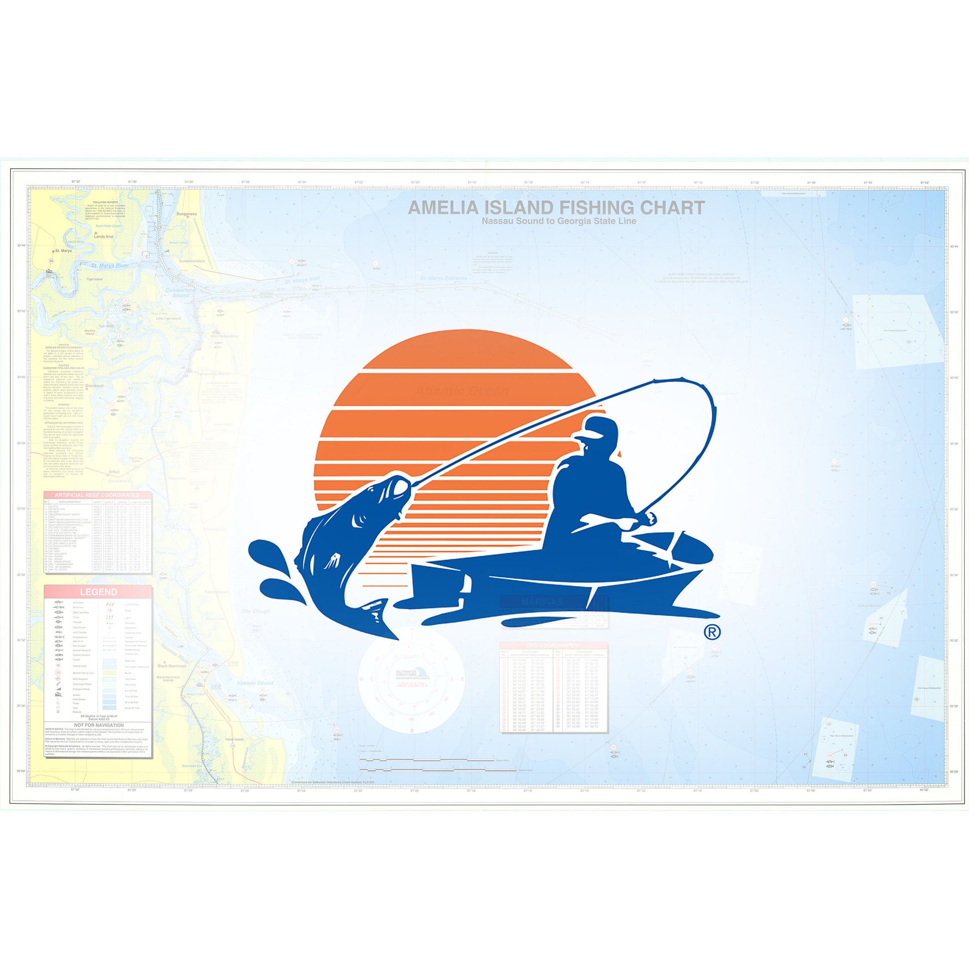 Amelia Island - Nassau Sound to Georgia State Line saltwater fishing map