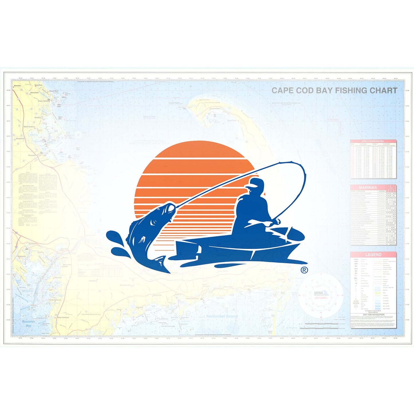 Cape Cod Bay Fishing Map
