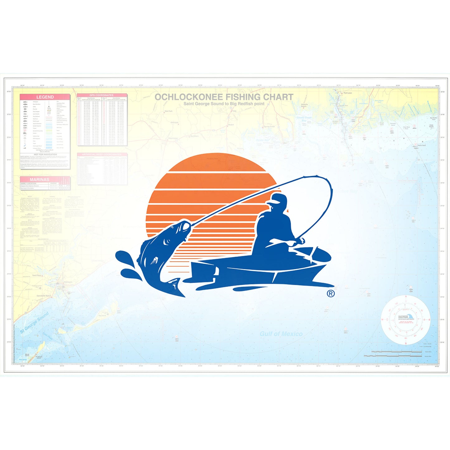 Ochlockonee  St. George Sound to Big Redfish Pt. Fishing Map