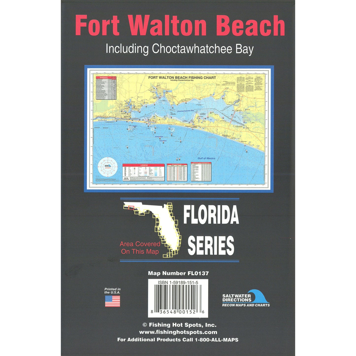 Ft. Walton Beach  Including Choctawhatchee Bay Fishing Map