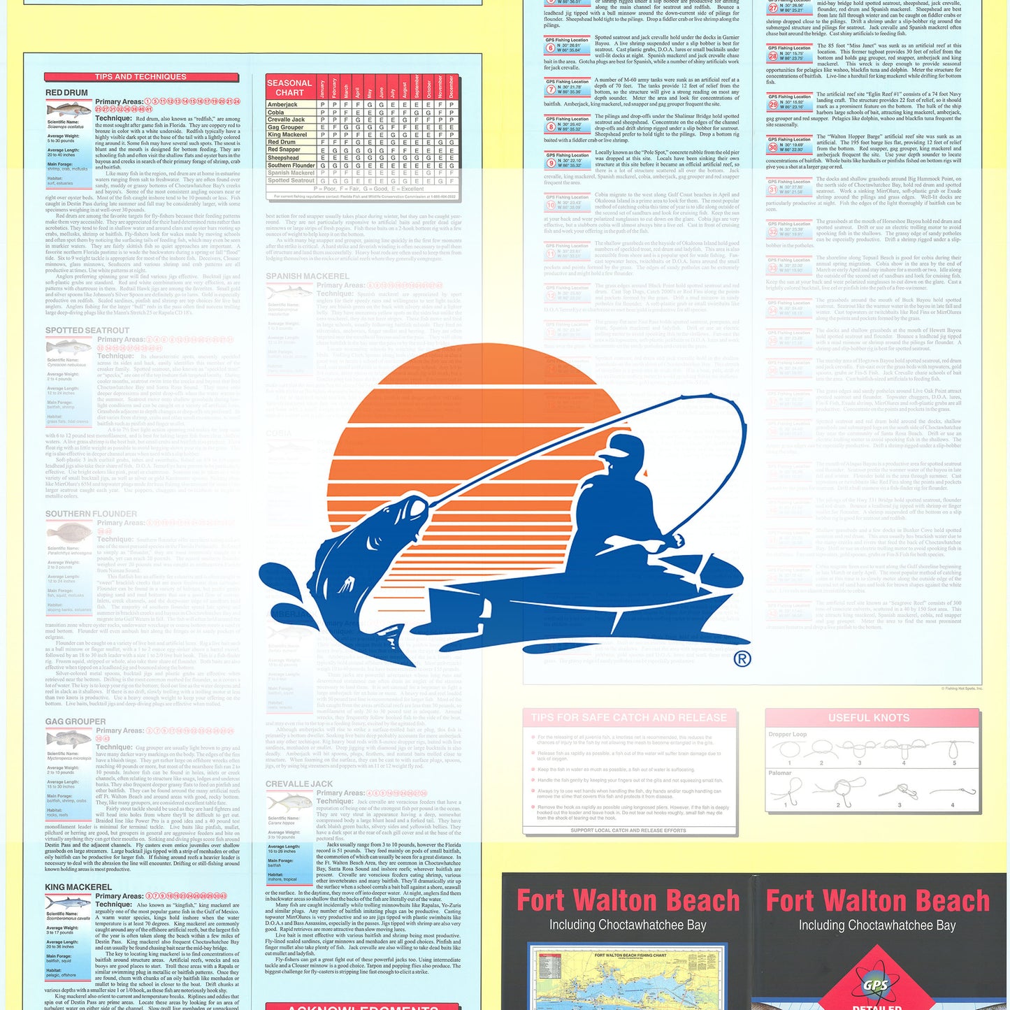 Ft. Walton Beach  Including Choctawhatchee Bay Fishing Map