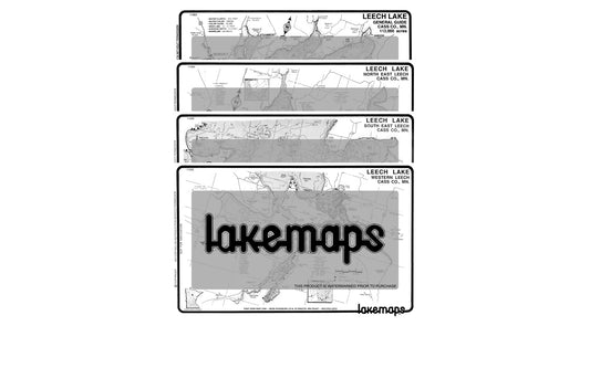 Cass County, MN - Leech Lake - MAP PACK - Lakemap - 11018 - 7X11 Black & White (Polypropylene)