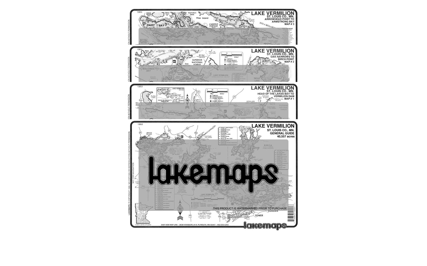 St. Louis County, MN - Lake Vermillion - MAP PACK - Lakemap - 13834