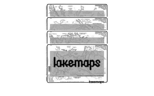 St. Louis County, MN - Crooked Lake - MAP PACK - Lakemap - 13858 - 7X11 Black & White (Polypropylene)