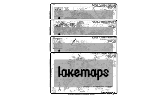 Iron County, WI - TURTLE-FLAMBEAU - MAP PACK - Lakemap - 21512 - 7X11 Black & White (Polypropylene)
