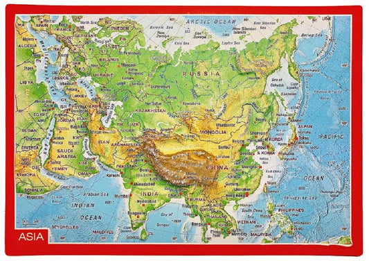 Asia Raised Relief 3D Postcard