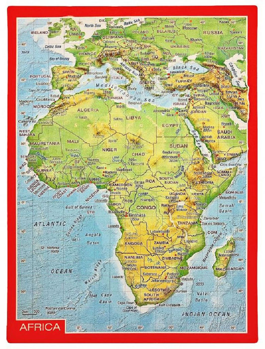 Africa Raised Relief 3D Postcard