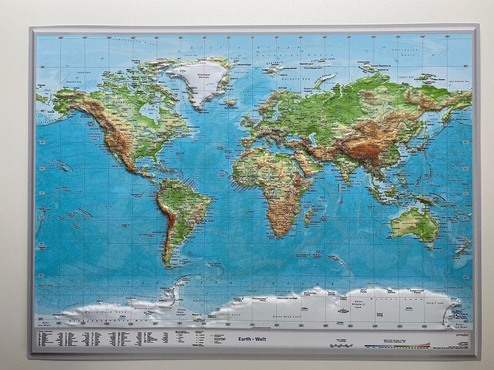 Earth Raised Relief Map - Small, Unframed