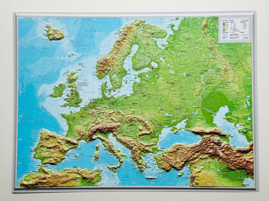 Europe Raised Relief Map - Small, Unframed
