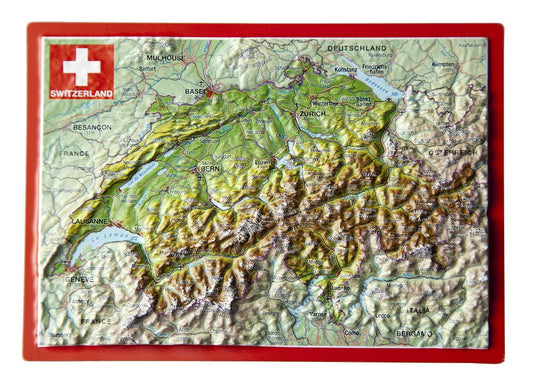 Switzerland Raised Relief 3D Postcard