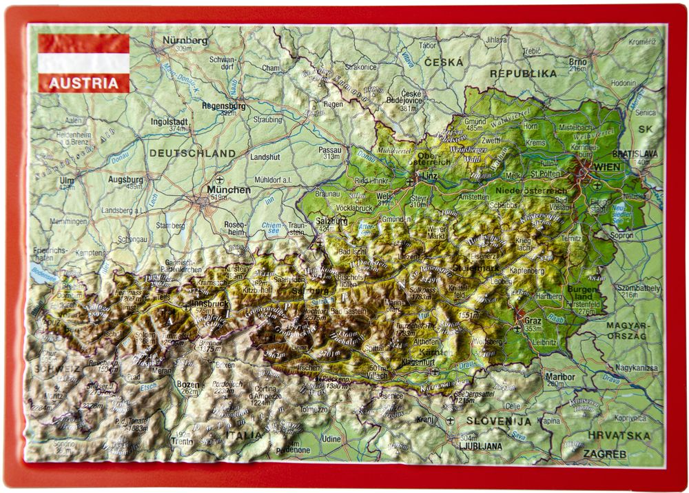 Austria Raised Relief 3D Postcard