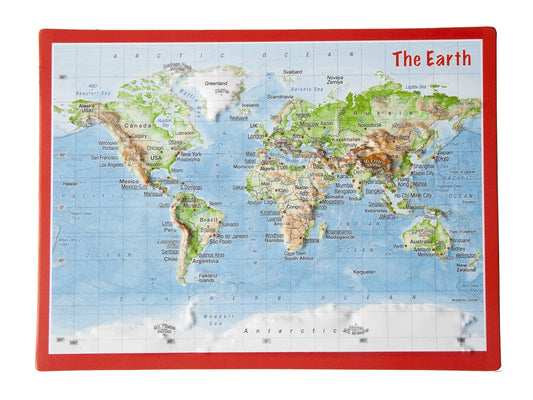 Earth Raised Relief 3D Postcard