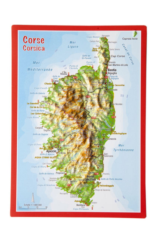 Corsica Raised Relief 3D Postcard