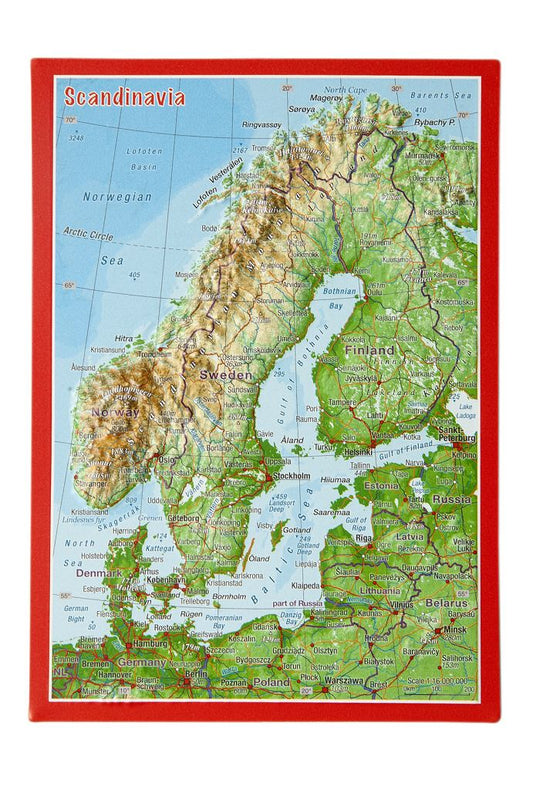 Scandinavia Raised Relief 3D Postcard
