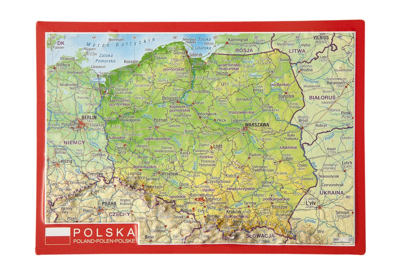 Poland Raised Relief 3D Postcard