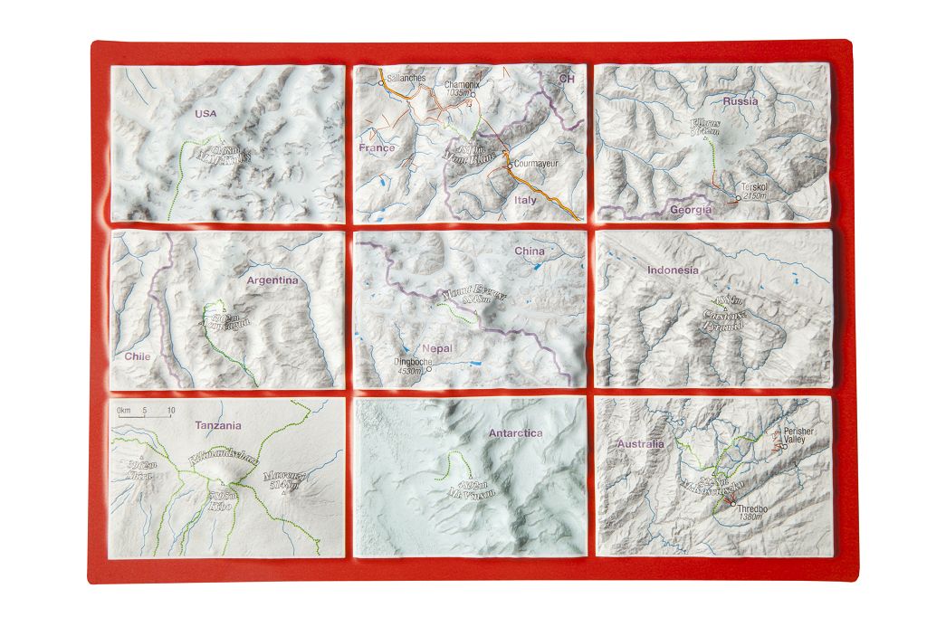 Seven Summits Raised Relief 3D Postcard