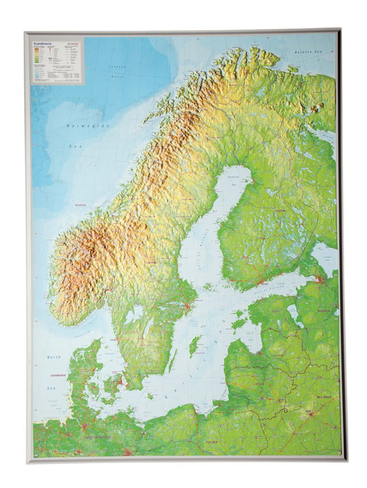 Scandinavia, Raised Relief Map - Large, Unframed