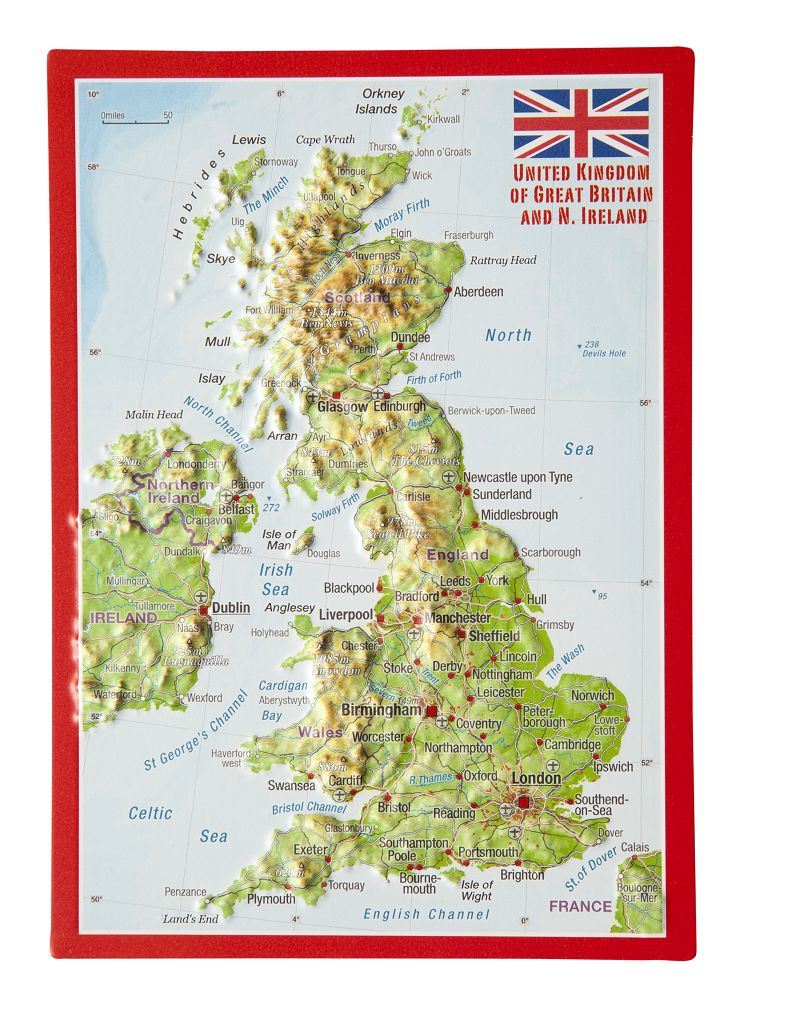 United Kingdom Raised Relief 3D Postcard