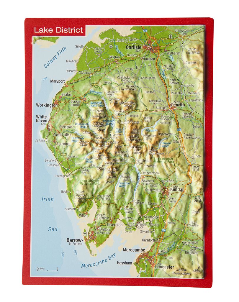 Lake District Raised Relief 3D Postcard