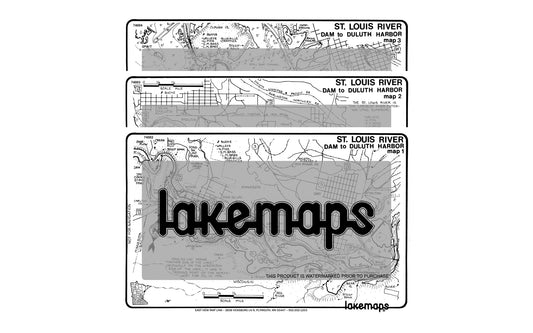 St. Louis River - MAP PACK - Lakemap - 74100 - 7X11 Black & White (Polypropylene)