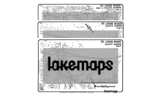 St. Louis River - Duluth  Superior Harbor - MAP PACK - Lakemap - 74200 - 7X11 Black & White (Polypropylene)