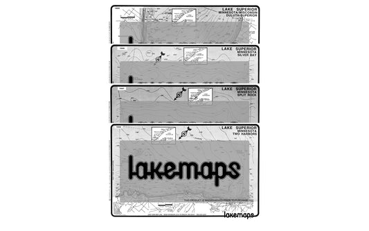 Lake Superior - Lower North Shore - MAP PACK - Lakemap - 78700 - 7X11 Black & White (Polypropylene)