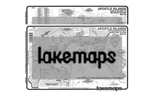 Apostle Islands - - Map Pack - Lakemap - 79001 - 7X11 Black & White (Polypropylene)