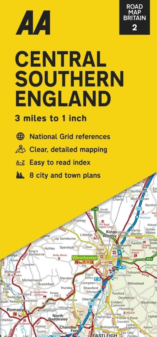 Central & Southern England road map Britain 2