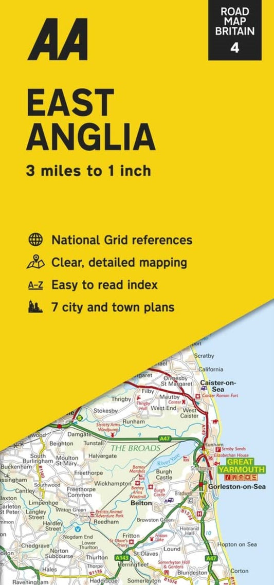 Great Britain Regional Road Map: East Anglia