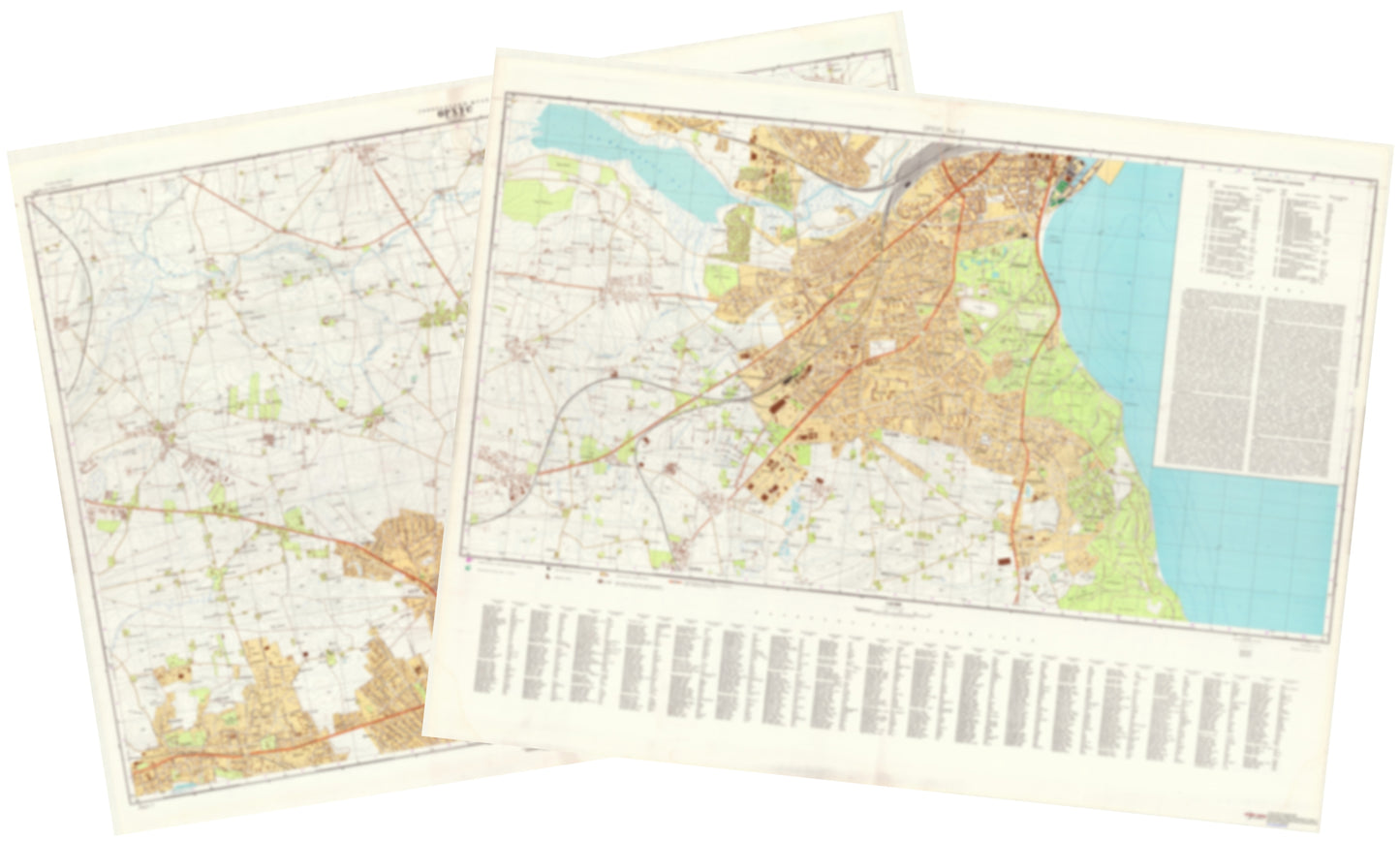 Aarhus (Denmark) 2-Sheet Set - Soviet Military City Plans