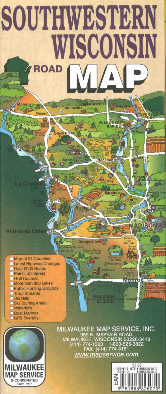Southwestern WI Road Map