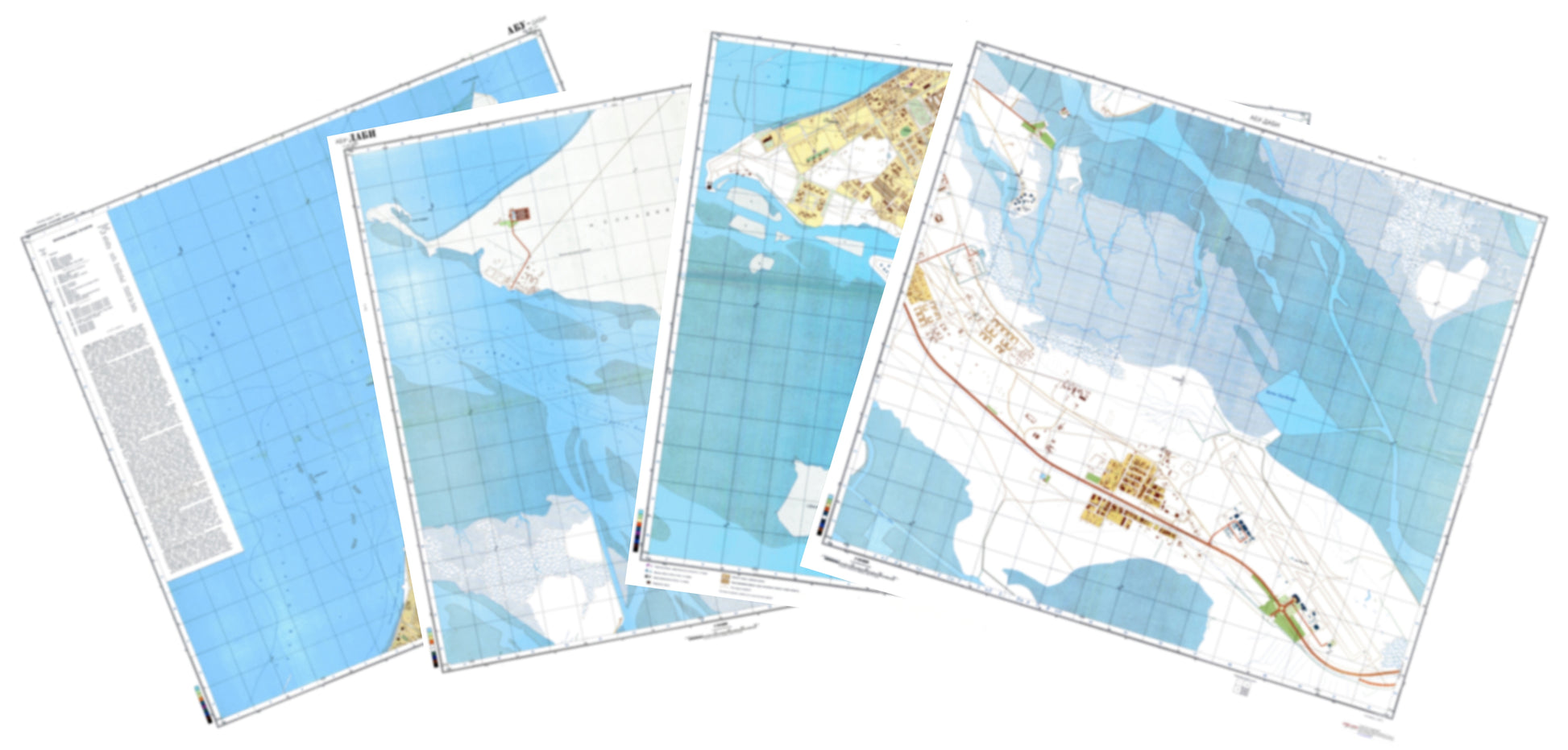 Abu Dhabi (UAE) 4-Sheet Map Set - Soviet Military City Plans