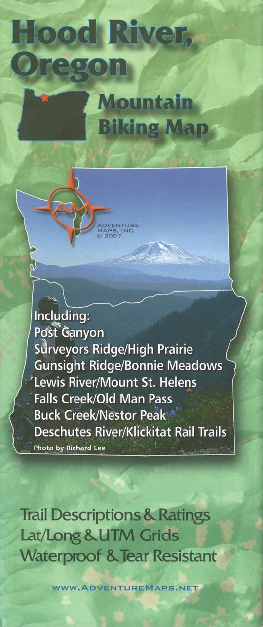 Hood River, Oregon : mountain biking map : trail descriptions & ratings : lat/long & UTM grids : waterproof & tear resistant