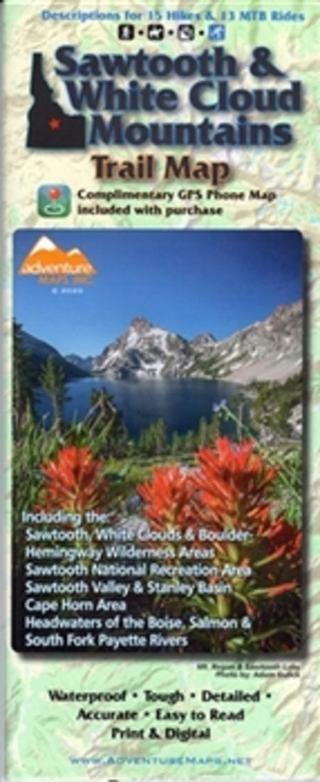 Sawtooth and White Cloud Mountains Trail Map