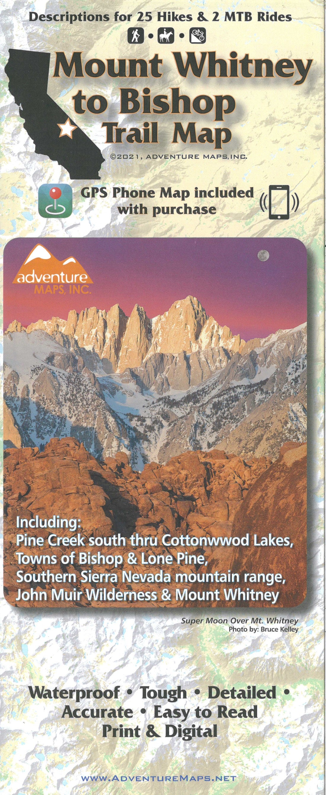 Mount Whitney to Bishop Trail Map