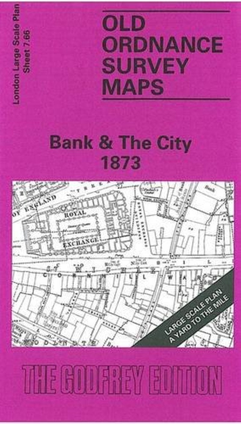 Bank & The City 1873 - Old Ordnance Survey Map (London Large Scale Plan Sheet 7.66)