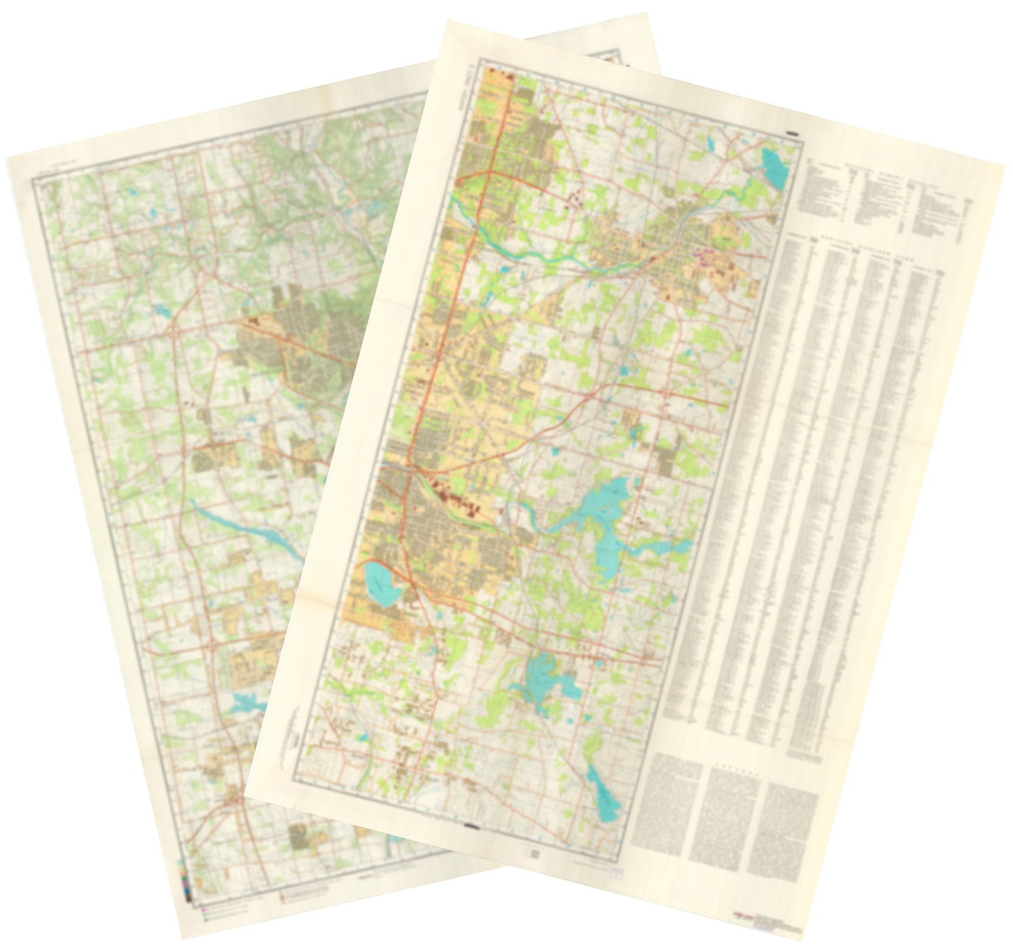 Akron, OH (USA) 2-Sheet Set - Soviet Military City Plans
