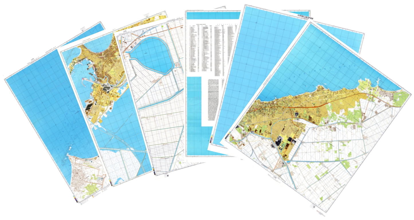 Aleksandria (Egypt) 6-Sheet Map Set - Soviet Military City Plans