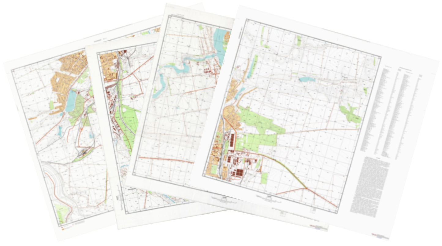 Aleksandriia (Ukraine) 4-Sheet Map Set - Soviet Military City Plans