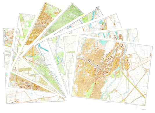 Alma-Ata (Kazakhstan) 8-Sheet Set - Soviet Military City Plans