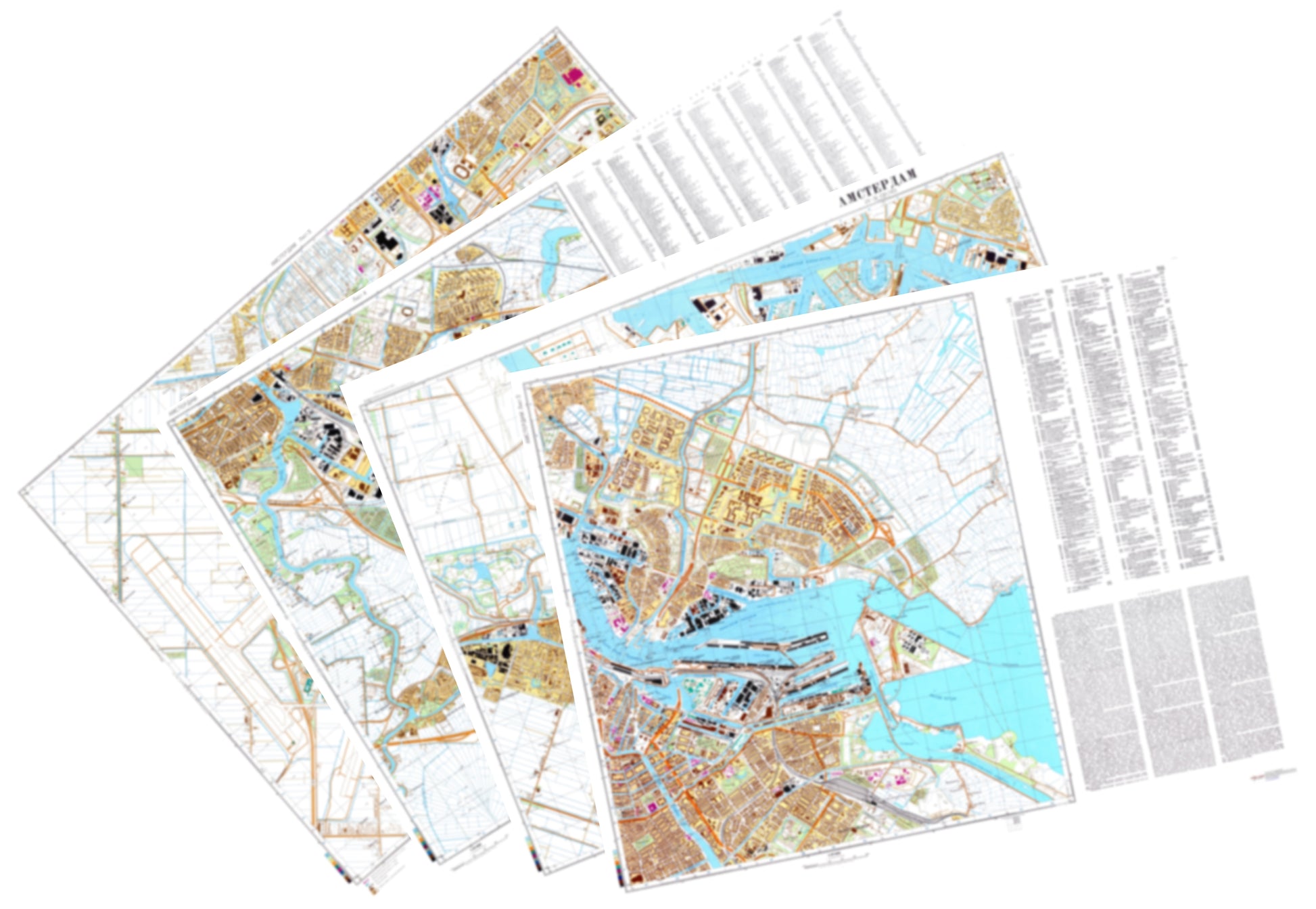 Amsterdam (Netherlands) 4-Sheet Map Set - Soviet Military City Plans