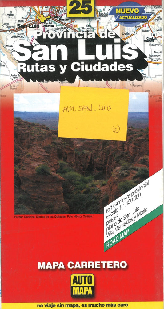 Provincia de San Luis Mapa Carretero