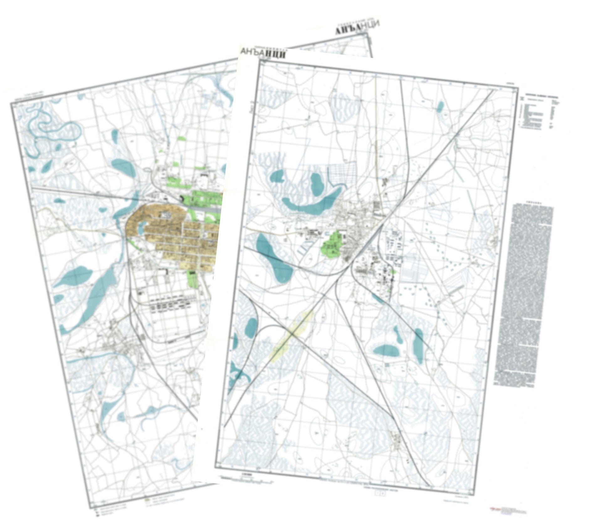 Anantsi (China) 2-Sheet Set - Soviet Military City Plans